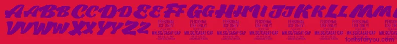 Police CasatCapFat PERSONAL USE – polices violettes sur fond rouge