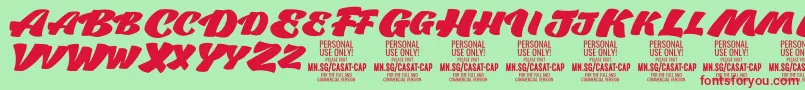 CasatCapFat PERSONAL USE Font – Red Fonts on Green Background