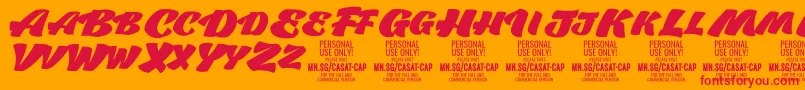 CasatCapFat PERSONAL USE Font – Red Fonts on Orange Background