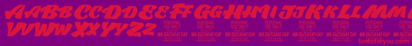 Шрифт CasatCapFat PERSONAL USE – красные шрифты на фиолетовом фоне