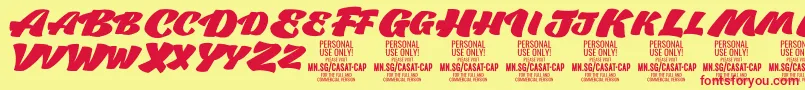 Шрифт CasatCapFat PERSONAL USE – красные шрифты на жёлтом фоне