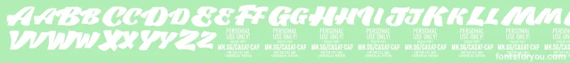 フォントCasatCapFat PERSONAL USE – 緑の背景に白い文字