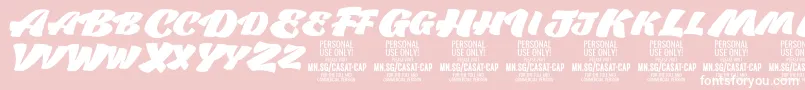 フォントCasatCapFat PERSONAL USE – ピンクの背景に白い文字