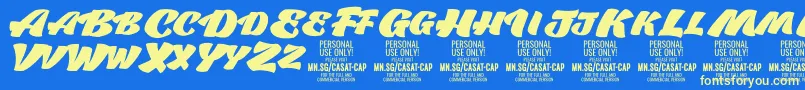 CasatCapFat PERSONAL USE Font – Yellow Fonts on Blue Background