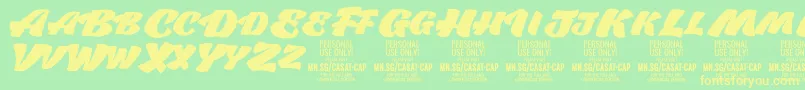 CasatCapFat PERSONAL USE Font – Yellow Fonts on Green Background