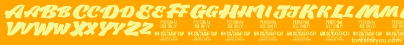 Шрифт CasatCapFat PERSONAL USE – жёлтые шрифты на оранжевом фоне