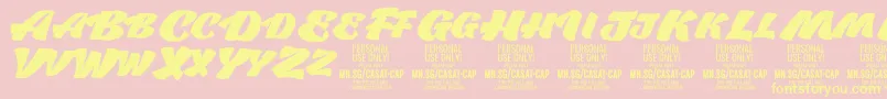 CasatCapFat PERSONAL USE Font – Yellow Fonts on Pink Background