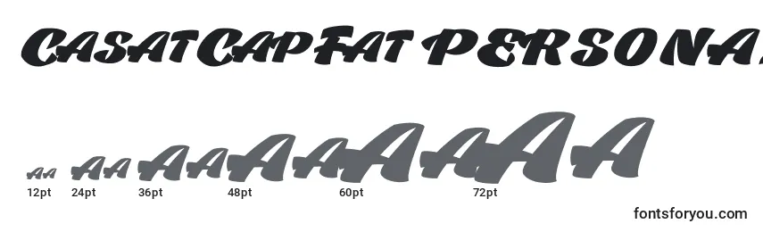 CasatCapFat PERSONAL USE Font Sizes