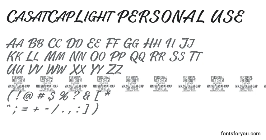 CasatCapLight PERSONAL USE Font – alphabet, numbers, special characters