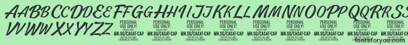 CasatCapLight PERSONAL USE Font – Black Fonts on Green Background