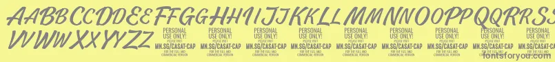 CasatCapLight PERSONAL USE Font – Gray Fonts on Yellow Background