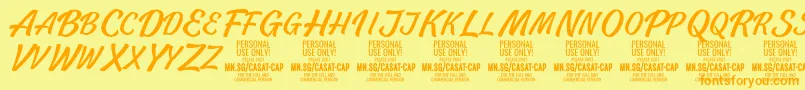 CasatCapLight PERSONAL USE Font – Orange Fonts on Yellow Background