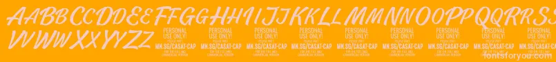 CasatCapLight PERSONAL USE-Schriftart – Rosa Schriften auf orangefarbenem Hintergrund