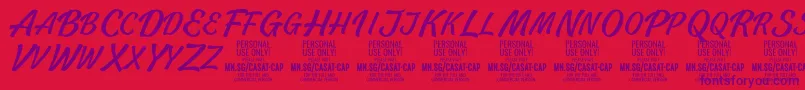 CasatCapLight PERSONAL USE Font – Purple Fonts on Red Background