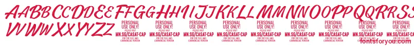 CasatCapLight PERSONAL USE Font – Red Fonts on White Background