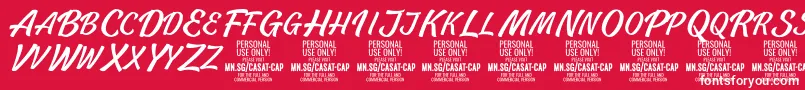 CasatCapLight PERSONAL USE Font – White Fonts on Red Background