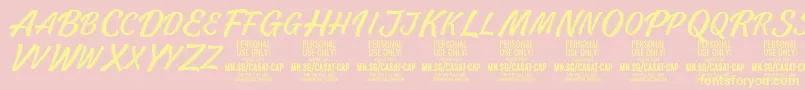 CasatCapLight PERSONAL USE Font – Yellow Fonts on Pink Background