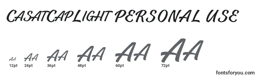 CasatCapLight PERSONAL USE Font Sizes