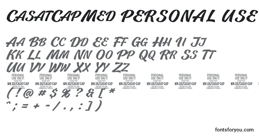 A fonte CasatCapMed PERSONAL USE – alfabeto, números, caracteres especiais