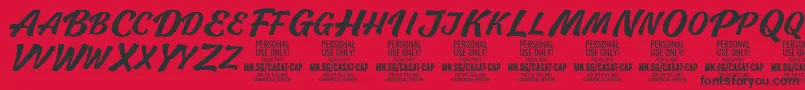 CasatCapMed PERSONAL USE Font – Black Fonts on Red Background