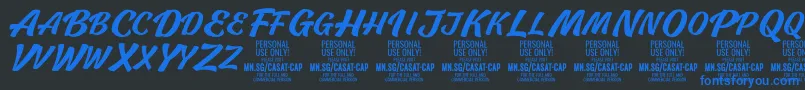 Шрифт CasatCapMed PERSONAL USE – синие шрифты на чёрном фоне