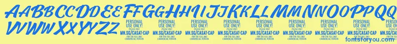 CasatCapMed PERSONAL USE Font – Blue Fonts on Yellow Background