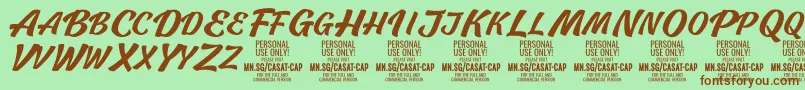 CasatCapMed PERSONAL USE Font – Brown Fonts on Green Background