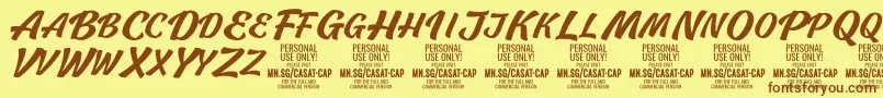 CasatCapMed PERSONAL USE Font – Brown Fonts on Yellow Background