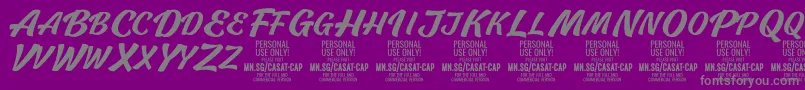 フォントCasatCapMed PERSONAL USE – 紫の背景に灰色の文字