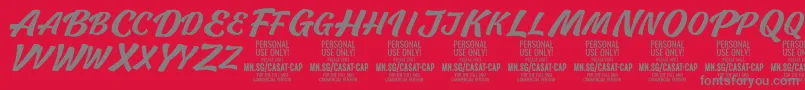 CasatCapMed PERSONAL USE-fontti – harmaat kirjasimet punaisella taustalla