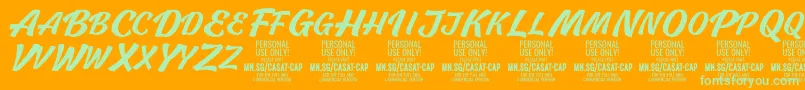 Шрифт CasatCapMed PERSONAL USE – зелёные шрифты на оранжевом фоне