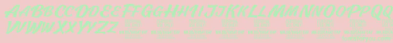 CasatCapMed PERSONAL USE Font – Green Fonts on Pink Background