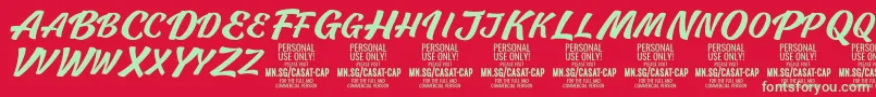 Шрифт CasatCapMed PERSONAL USE – зелёные шрифты на красном фоне