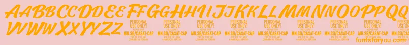 Шрифт CasatCapMed PERSONAL USE – оранжевые шрифты на розовом фоне