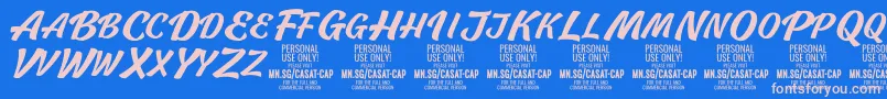 Шрифт CasatCapMed PERSONAL USE – розовые шрифты на синем фоне