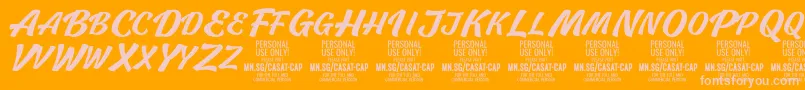 CasatCapMed PERSONAL USE Font – Pink Fonts on Orange Background
