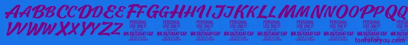 CasatCapMed PERSONAL USE Font – Purple Fonts on Blue Background