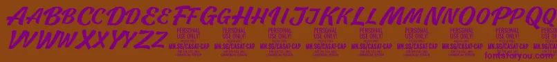 CasatCapMed PERSONAL USE Font – Purple Fonts on Brown Background