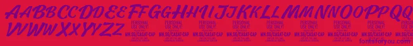 CasatCapMed PERSONAL USE Font – Purple Fonts on Red Background
