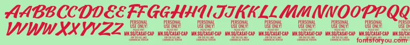 CasatCapMed PERSONAL USE Font – Red Fonts on Green Background