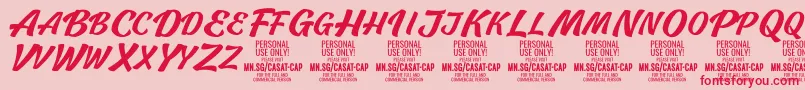 CasatCapMed PERSONAL USE Font – Red Fonts on Pink Background