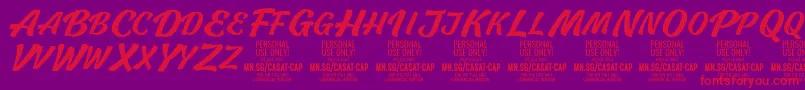 CasatCapMed PERSONAL USE Font – Red Fonts on Purple Background