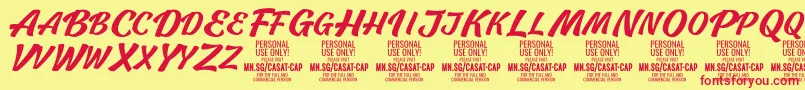 CasatCapMed PERSONAL USE Font – Red Fonts on Yellow Background