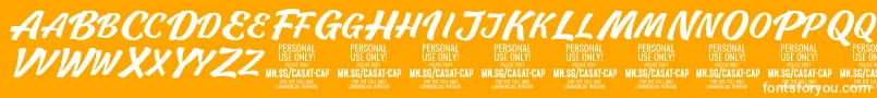 CasatCapMed PERSONAL USE Font – White Fonts on Orange Background