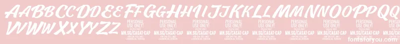 CasatCapMed PERSONAL USE Font – White Fonts on Pink Background