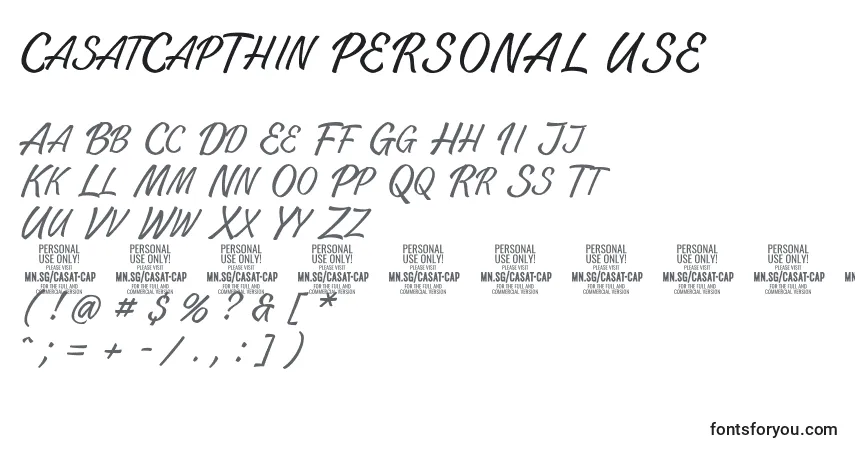 Schriftart CasatCapThin PERSONAL USE – Alphabet, Zahlen, spezielle Symbole