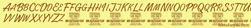 CasatCapThin PERSONAL USE Font – Brown Fonts on Yellow Background