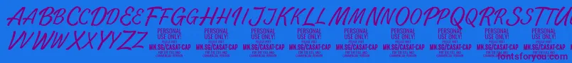 CasatCapThin PERSONAL USE Font – Purple Fonts on Blue Background