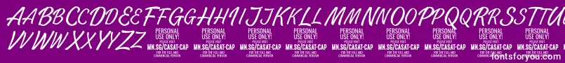 Шрифт CasatCapThin PERSONAL USE – белые шрифты на фиолетовом фоне