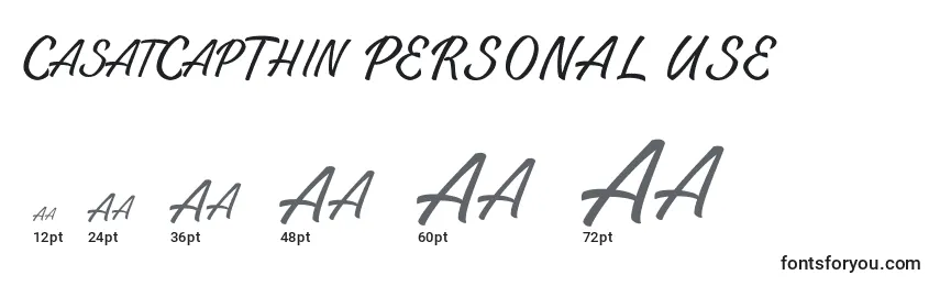 CasatCapThin PERSONAL USE Font Sizes